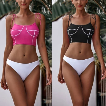 

Spaghetti Straps bikini set push up 2 piece swimsuit 2020 women swimwear summer sexy beach Swim Suit bathing suits Swimming Suit