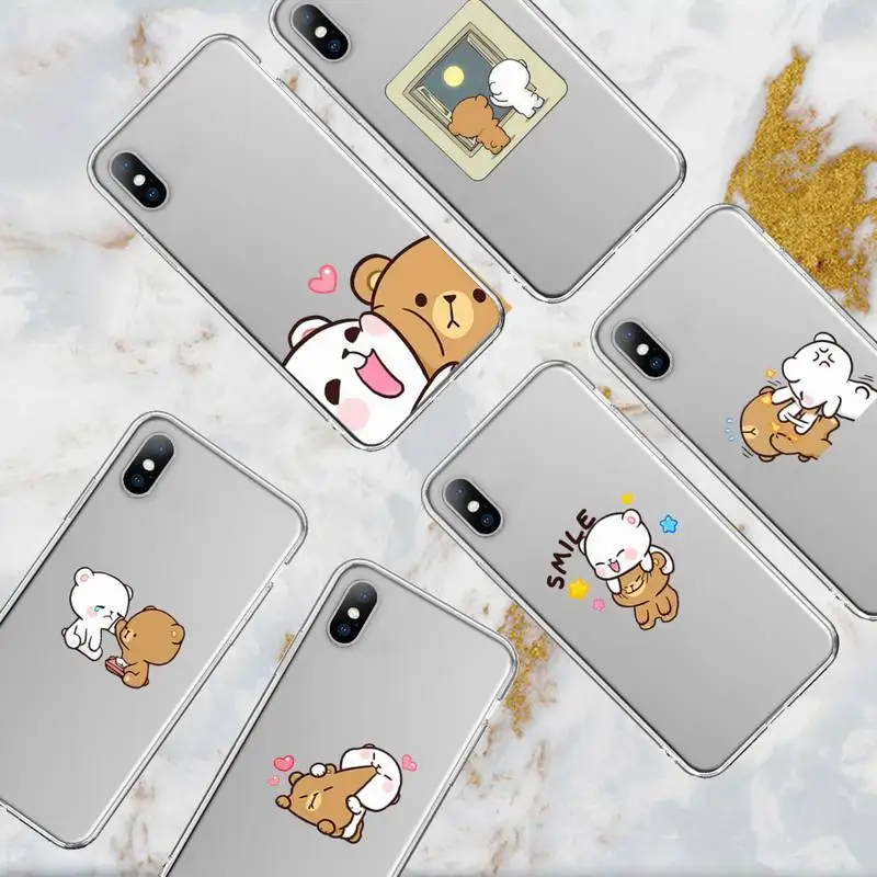Чехол для телефона с молочным мокко медведем Huawei P20 P30 Nova 3E 6SE Honor 8X 10 20 Y 7 9