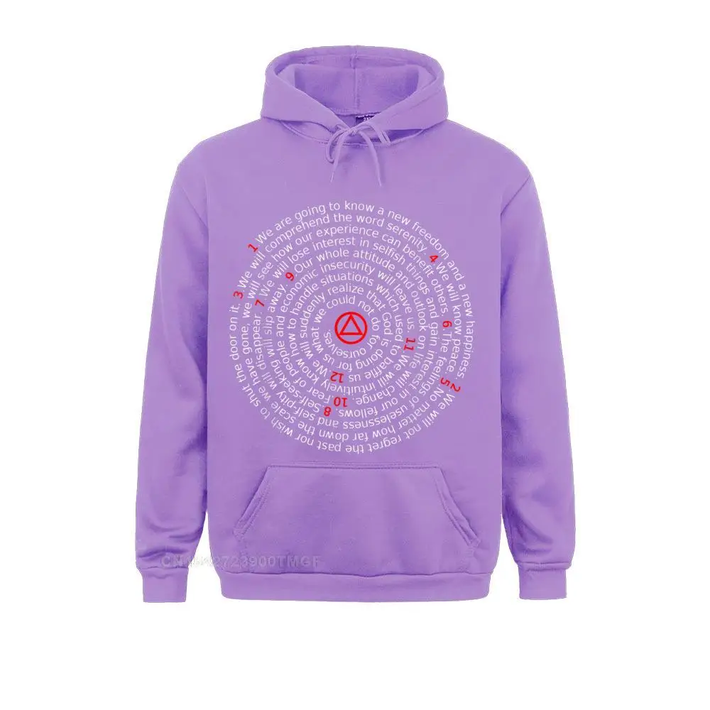 The Twelve Promises' - AA 12 Step Recovery Spiral T-Shirt__B10273 Sweatshirts Long Sleeve New Arrival Men's Summer/Autumn Hoodies Customized Sportswears  The Twelve Promises' - AA 12 Step Recovery Spiral T-Shirt__B10273purple
