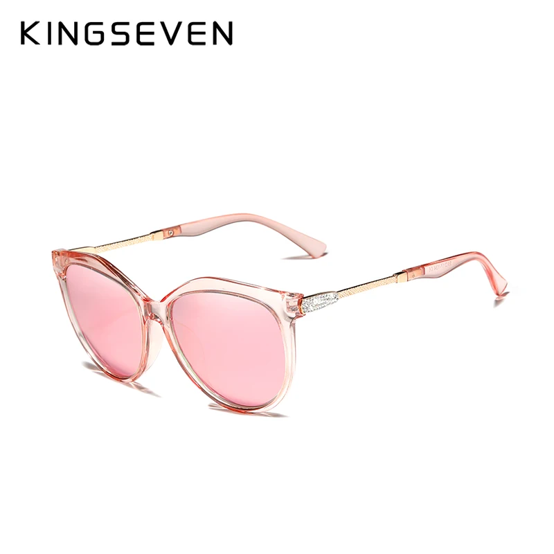 KINGSEVEN, поляризованные женские солнцезащитные очки, градиентные линзы, роскошные солнцезащитные очки, бренд Lentes de sol Mujer - Цвет линз: Pink