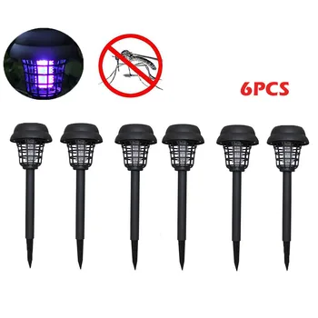 

6PC Solar Powered LED Light Mosquito Pest Bug Zapper Insect Killer Lamp Garden Mosquito Repellent Lamp New