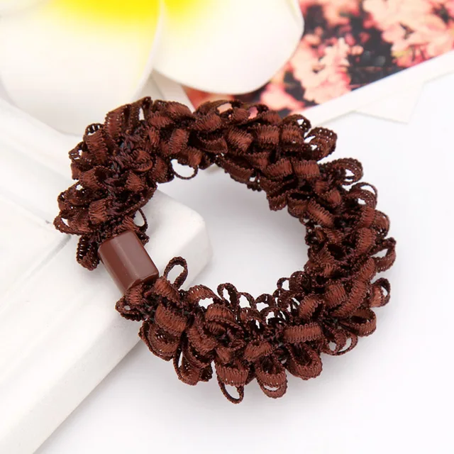 Korean style pearl beaded hair ties Scrunchies Elastic hairband Ponytail Holders women  Hair Rope Rubber gum Hair Accessories 19