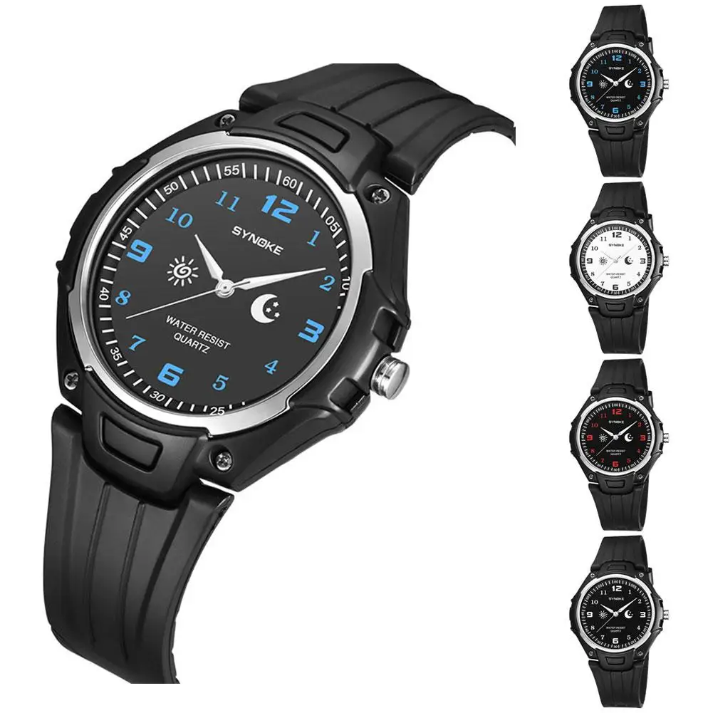Casual Men Boys Round Dial Arabic Numbers Pin Buckle Analog Quartz Wrist Watch Pin Buckle Strap relogio mas-culino