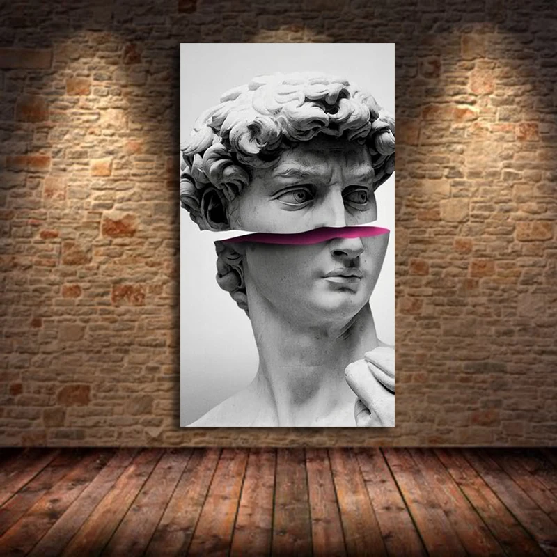 Смешное искусство Дэвида Vaporwave скульптура масляный холст Картина на холсте из