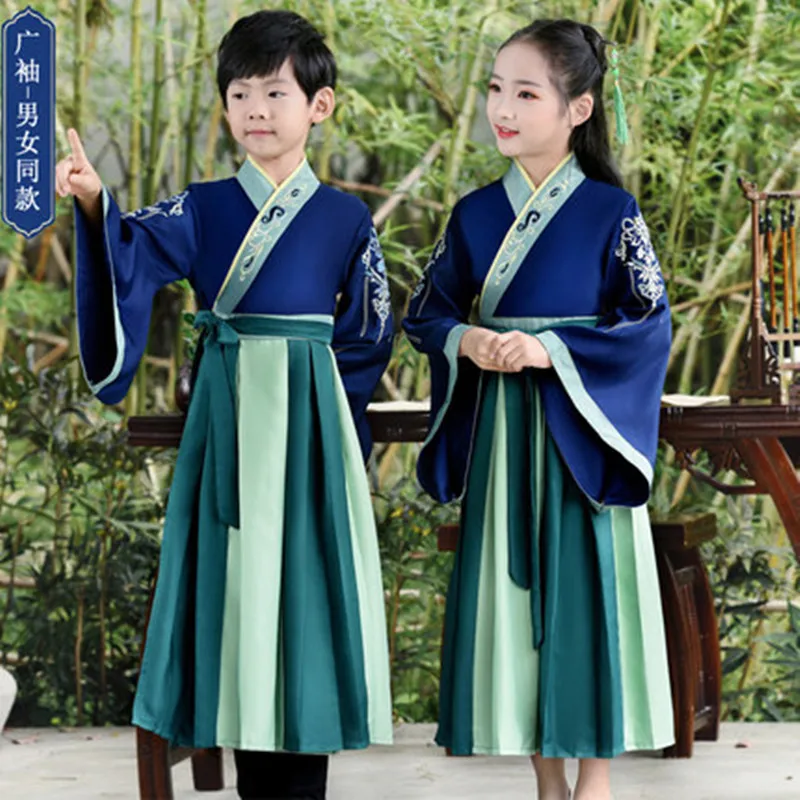 Новый костюм Hanfu традиционная китайская одежда для детей девочек платье Ципао
