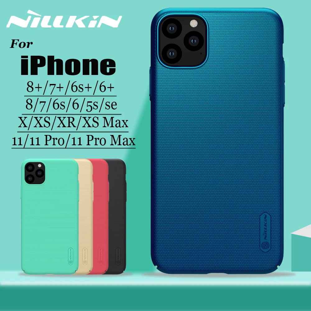 Для iPhone 11 Pro Max X Xr Xs 8 7 чехол-накладка Nillkin Матовый Щит Жесткий чехол-накладка для iPhone 8 7 6S 6 Plus 5S SE