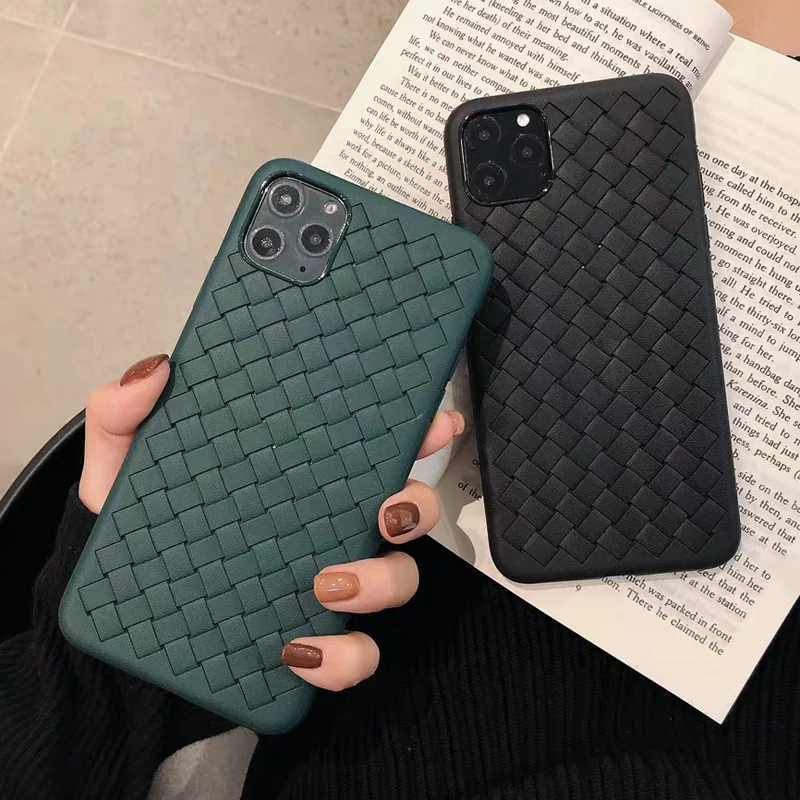 Новый мягкий чехол для телефона с вязаными линиями iPhone 11 11pro max в деловом стиле