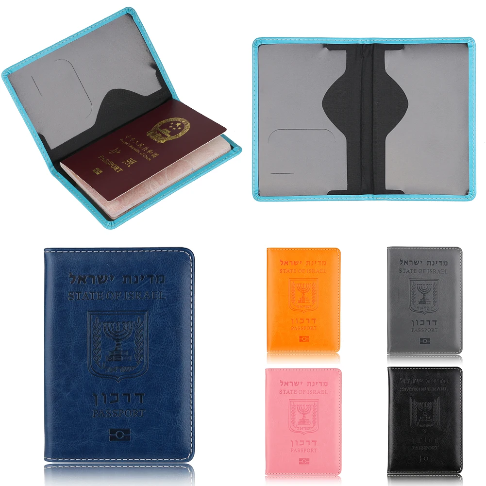 

Israel Passport Cover Unisex Soft Pu Leather Function Portable Passport Holder Case Travel Accessory 2019 New Arrivals