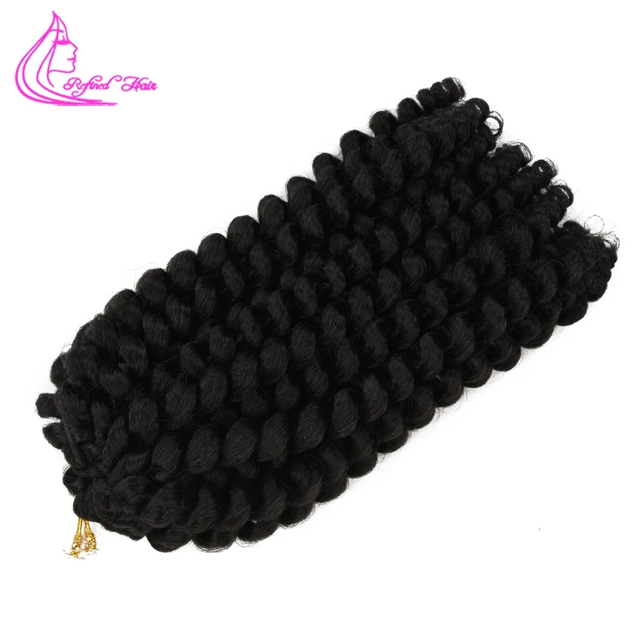 8 12inch Jamaican Bounce Jumpy Wand Curl Hair Synthetic Ombre Black Brown Red Crochet Braid Hair Extensions  20 strands per pack