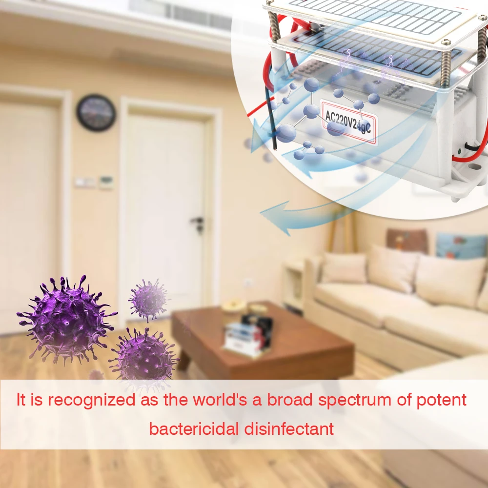 

Mterk Portable Ceramic Ozone Generator 220V 24g Long Life Two Ozone Tablets Integrated Plate Air Water Purifier Ozonizer