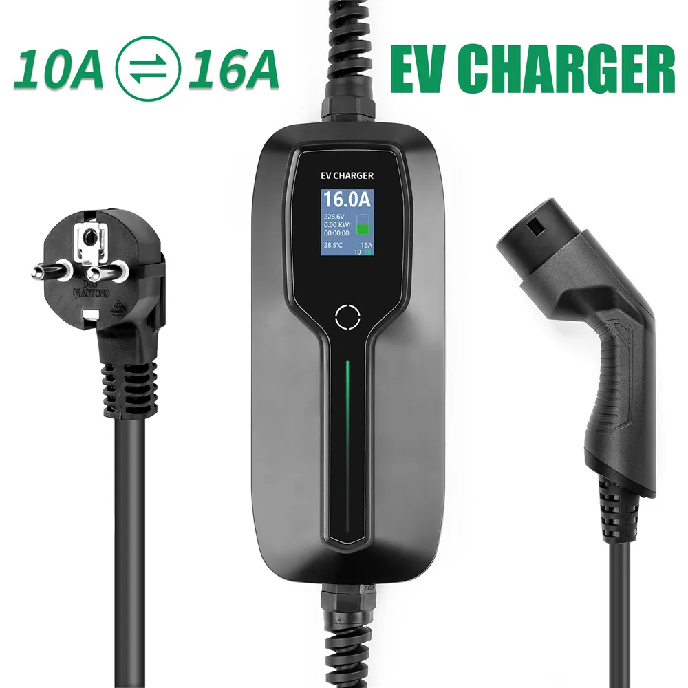 10/16A EV зарядное устройство тип 2 IEC 62196 EVSE зарядный кабель коробка для