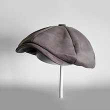 Высококачественная замшевая Кепка Newsboy s, мужская серая кепка большого размера с плоской окружностью головы, женская кепка в британском стиле Гэтсби, осенне-зимние шапки BLM114