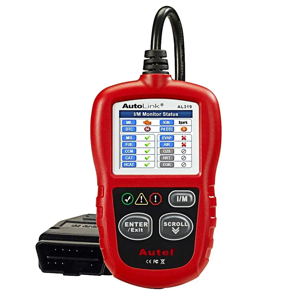 Autel Автоссылка AL319 OBD2 считыватель кодов DIY Автомобильный сканер OBD автоматический диагностический инструмент Automotriz считывание и стирание кода pk AD310 ELM327 - Цвет: AUTEL AL319(on)
