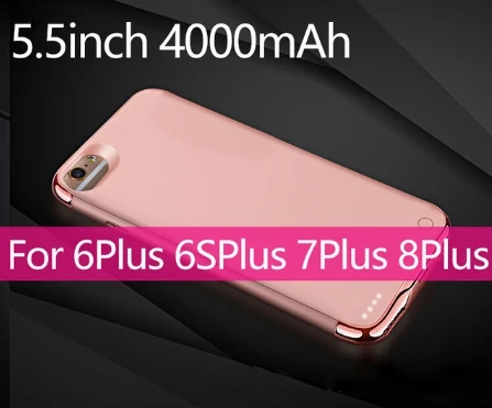 3500/4000/5500/6000 мА/ч, Батарея чехол для iphone X XS MAX XR 6 6s 7 8 тонкий зарядное устройство Powerbank чехол для iphone 8 7 6 6s плюс - Цвет: 6P 6SP 7P 8P Rosy