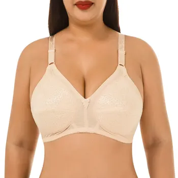 

Women's Large Size Underwear Wire Free Comfortable Breathable Seamless Gathers Plus Underwear Bralette Lingerie High Quality