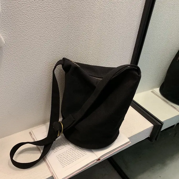 

MORI Series Simple Large Bag Net hong yang Gas WOMEN'S Bag New Style 2019 Korean-style Versatile Canvas Shoulder Bucket Bag