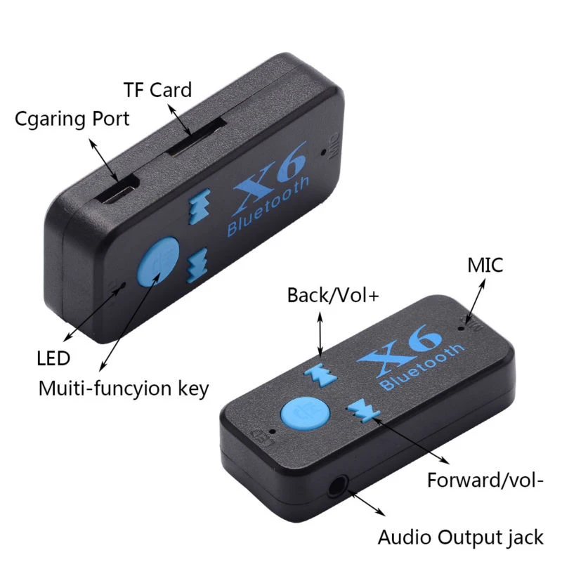 X6 беспроводной Bluetooth 3,5 мм AUX аудио стерео музыка домашний/Автомобильный приемник USB адаптер
