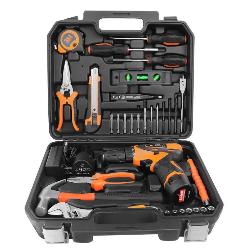 

Household Hand Electric Drill Multi-functional Dual Purpose Combination Repair Kit Electric Screwdriver Rechargeable Electric Dr