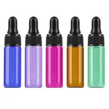 

10pcs 5ml Portable Travel Perfume Container Essential Oil Dropper Glass Bottle Refillable Bottles Contains