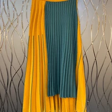 Осень и зима новые женские цвета сочетающиеся, плиссированные украшения, средней длины и все вокруг юбки 1114