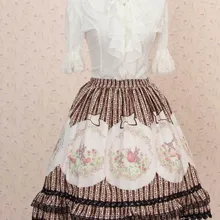 Милые Юбки принцессы в стиле Лолиты; Милая юбка принцессы в полоску с пасхальным кроликом и яйцом; плиссированная юбка в стиле Лолиты; короткая юбка; GZWY131