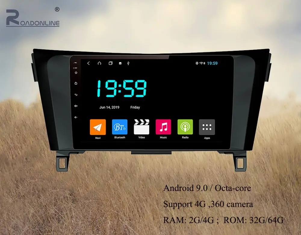 

2din 9"Android 8.1 car radio GPS navigation suitable for 2014-2018 X-trail stereo multimedia player RDS,MP3,MP4,Bluetooth