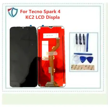 Для Tecno Spark 4 KC2 ЖК-дисплей Дисплей + кодирующий преобразователь сенсорного экрана