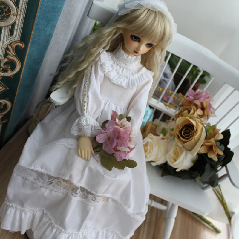 Кукла Одежда BJD Ночное платье белое платье спальный платье для blyth 1/6 1/4 1/3 BJD кукла аксессуары платье+ украшение для волос