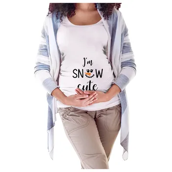 

Women Short Sleeve Christmas Print Loose Round Neck T-shirt Ladies Blouse Children's Chiffon Shirt Children's Shirt 's Wear