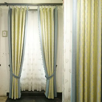 

High Precision Double-Sided Jacquard Curtains for Living Room Bedroom Curtains Study Blackout Curtains Light Luxury