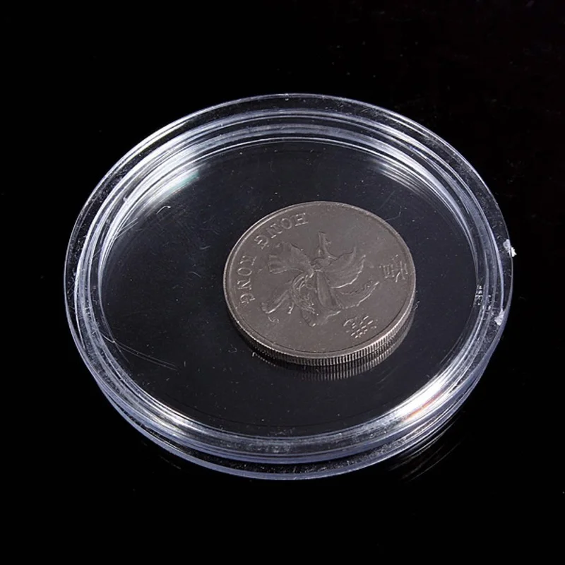 

10 pcs Small round transparent plastic coin capsules box