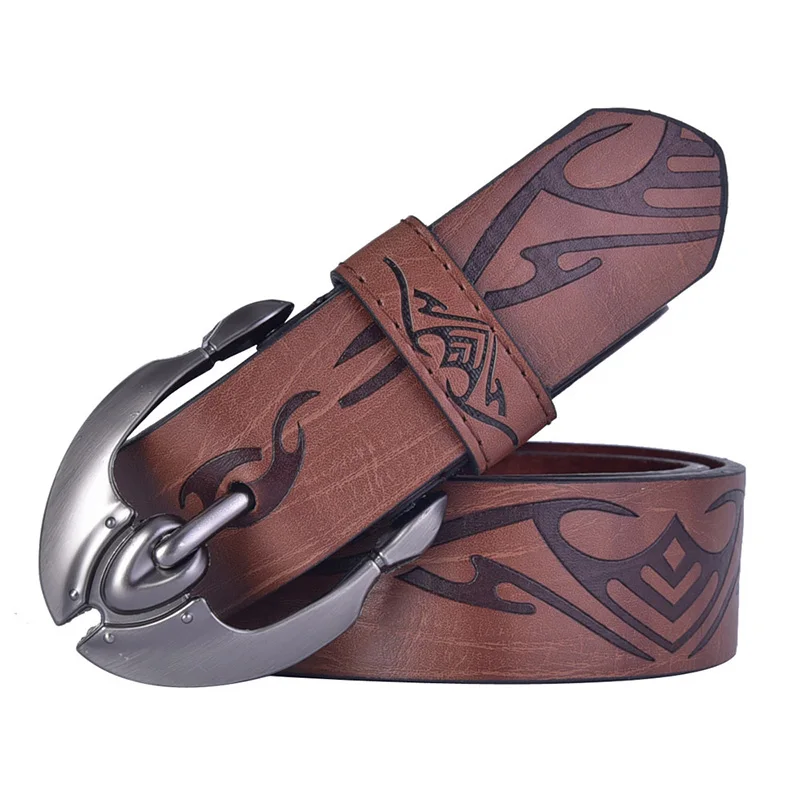

New Indian Totem embossed belt Belt Personalized bow and arrow shape belt buckle Men's belt High quality fiber material Belt