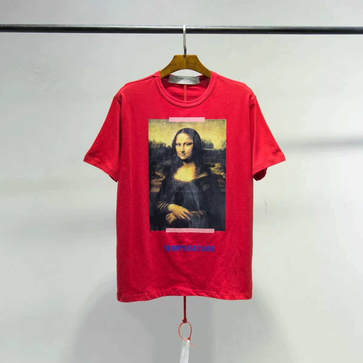 

European And American Streets Popular Ow Mona Lisa Smile High-definition Printed Men And Women Couples Loose-Fit duan xu T-shirt