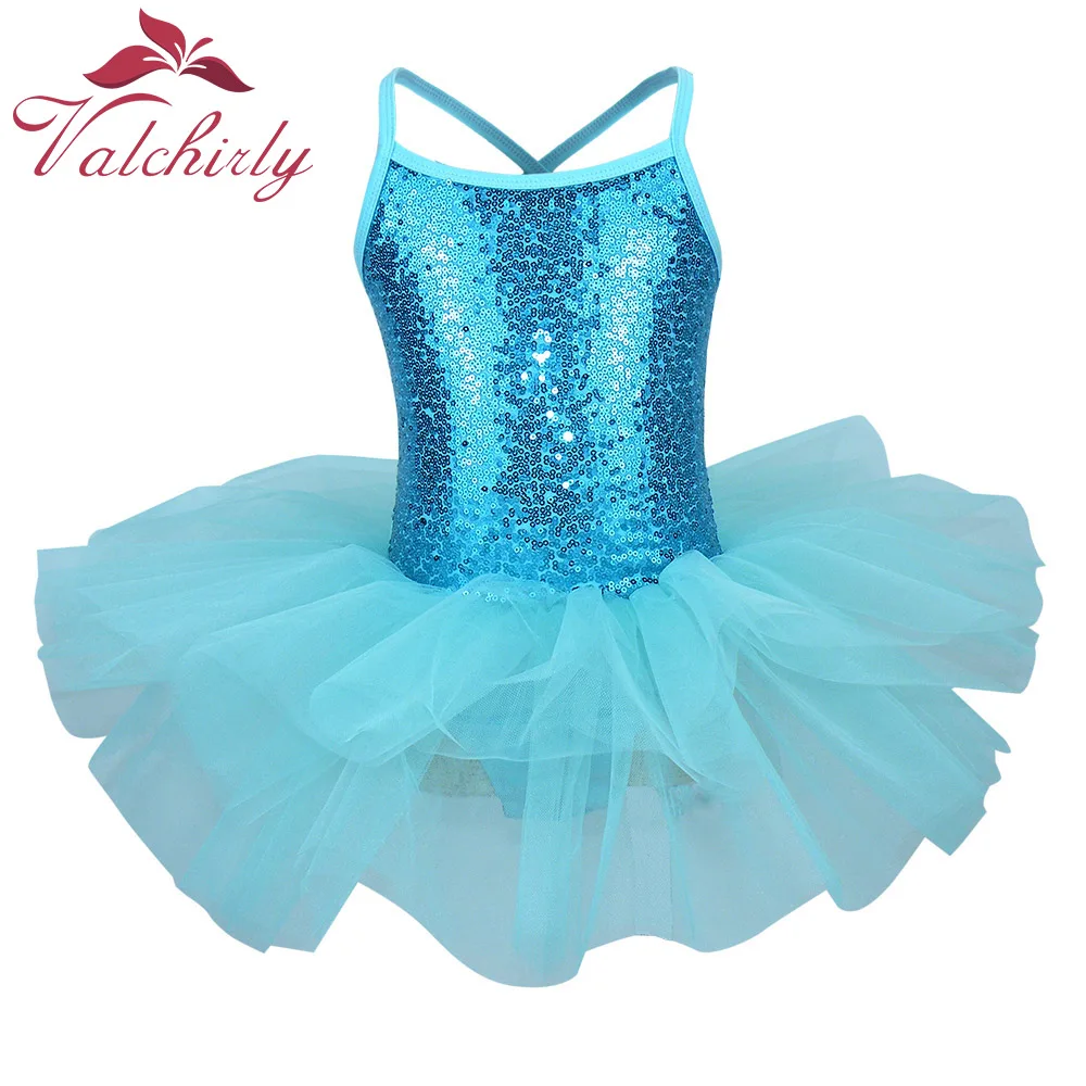 Ballet Leotard Girls Red Sequines Ballerina Fairy Prom Party Dance Wear