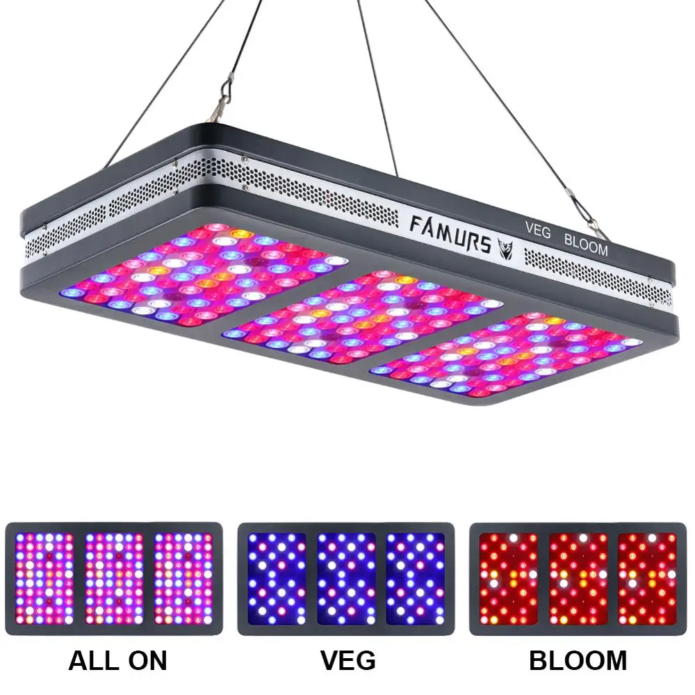 Famurs полный спектр 2000 Вт Светодиодный светильник для выращивания с тройным отражателем для выращивания палаток комнатных растений для выращивания цветения