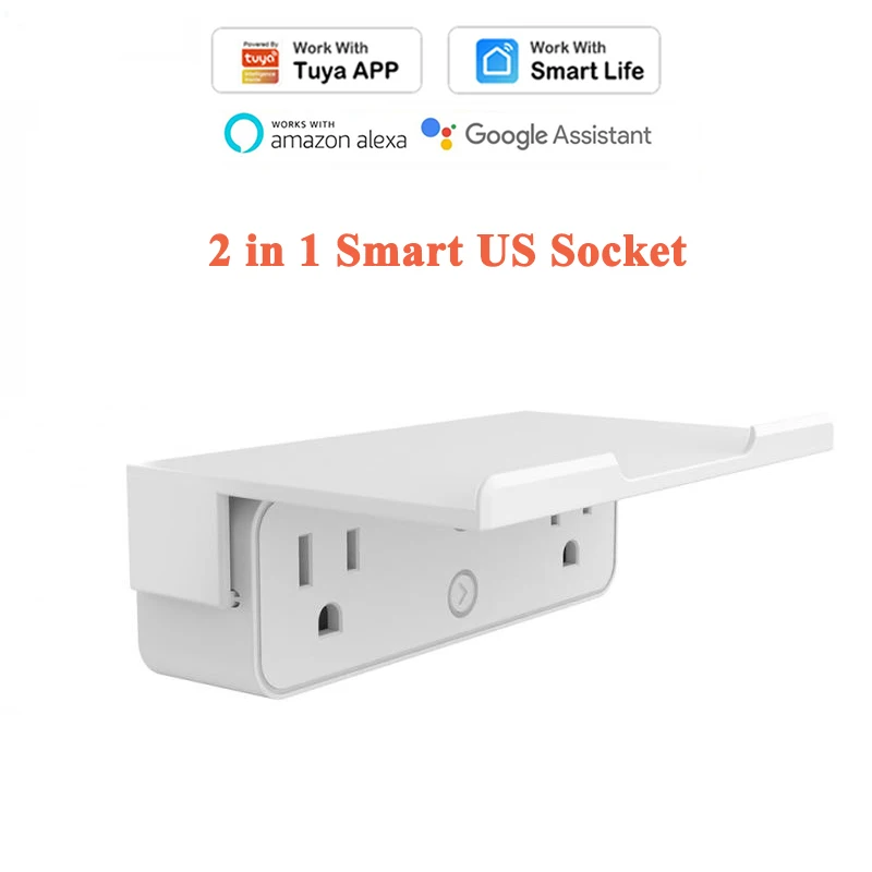 Умная розетка 2 в 1 с Wi-Fi со сплиттером для Tuya Smart Life дистанционным управлением