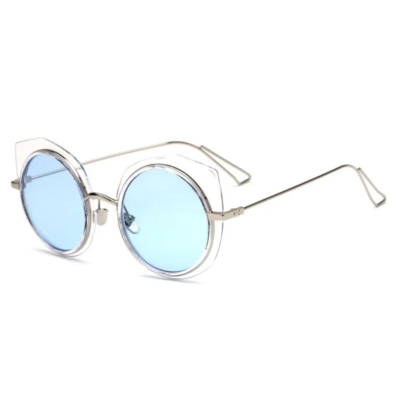 ocean blue Vintage Ladies Sunglasses Women Fashion Cat Eye UV400 Sun Glasses Colorful Eyeglasses - Цвет линз: ocean blue