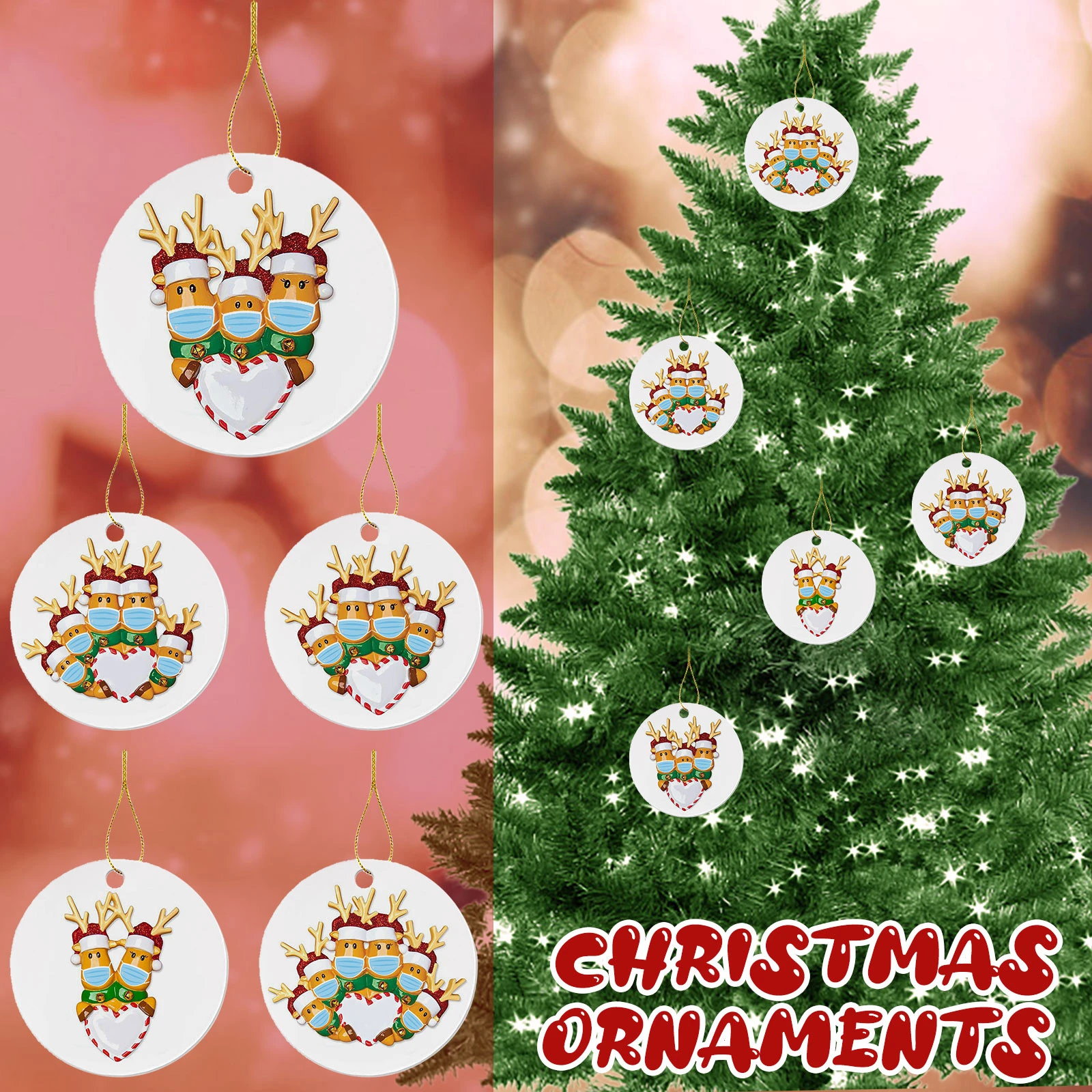 2020 Weihnachten Weihnachten hängende Ornamente Familie personalisierte Ornament