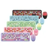 Small Fresh Macaron Color Wireless Keyboard and Mouse Set Girls Lovely Chocolate Silent Infinite Color Keyboard ► Photo 2/5