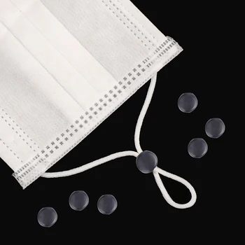 

500pcs Round Plastic Elastic Face Mask Button Mask Rope Regulator Mask Adjustable Anti-Slip Buckle Mask Accessories