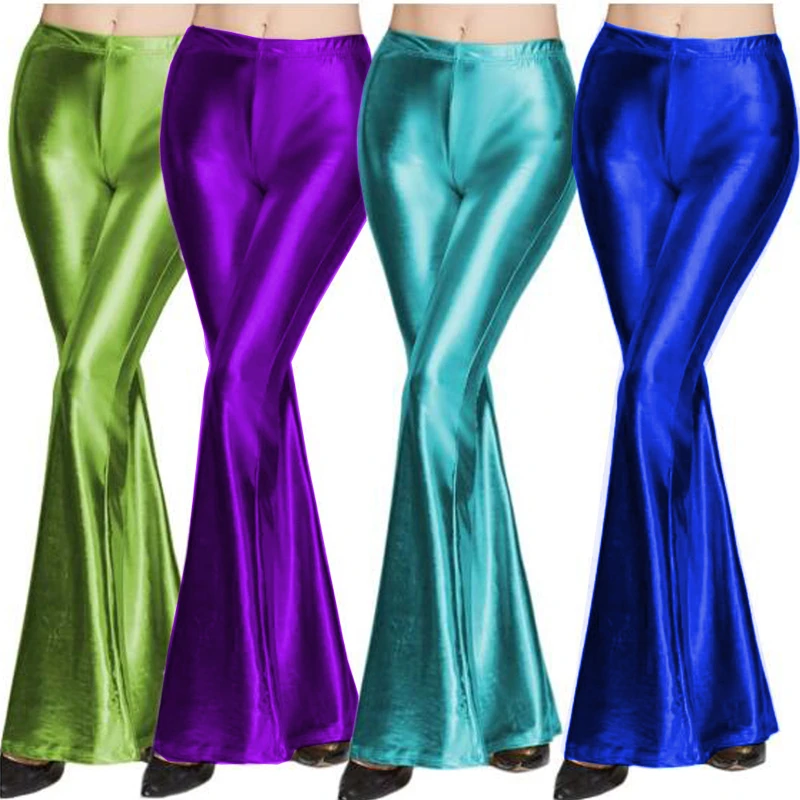 shiny bell bottom pants