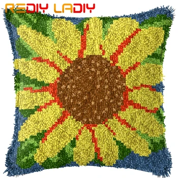 

Latch Hook Kits Make Your Own Cushion Sunflowers Printed Canvas Crocheting Pillow Case Latch Hook Cushion Cover Hobby & Crafts