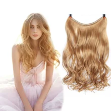 LiangMo, 20 дюймов, невидимая проволока, без зажимов, для наращивания волос, секретная Рыбная линия, шиньоны, Синтетические прямые волнистые волосы для наращивания