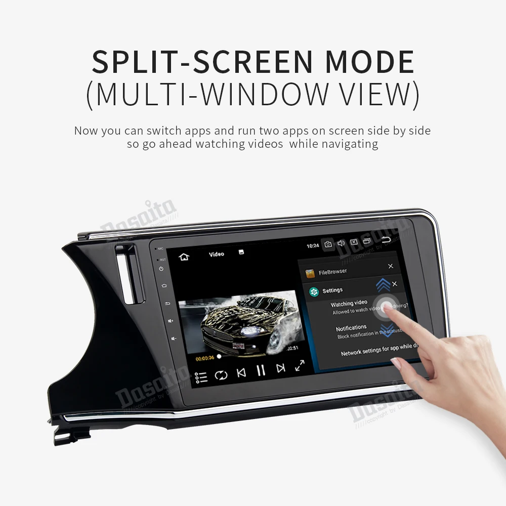 Top Android 9.0 Octa Core 10.2" Car Stereo Radio for Honda City 2015 2016 2017 Auto Head Unit Bluetooth GPS Navigator 1 din 8