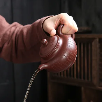 

Yixing Yixing Clay Teapot Entirely Handmade Teapot cinnabar clay Kung Fu Teapot pao cha hu Purple Tea Set Customizable Manufactu