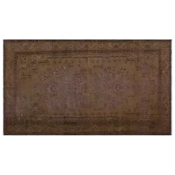 

Handmade Brown Vintage Overdyed Turkish Area Rug 150x260 Cm-4'11''X8'6''