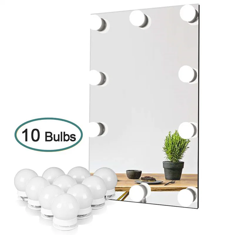 

Hollywood Style LED Vanity Mirror Lights Kit with Dimmable Light Bulbs, Lighting Fixture Strip for Makeup Vanity Table Set Wall