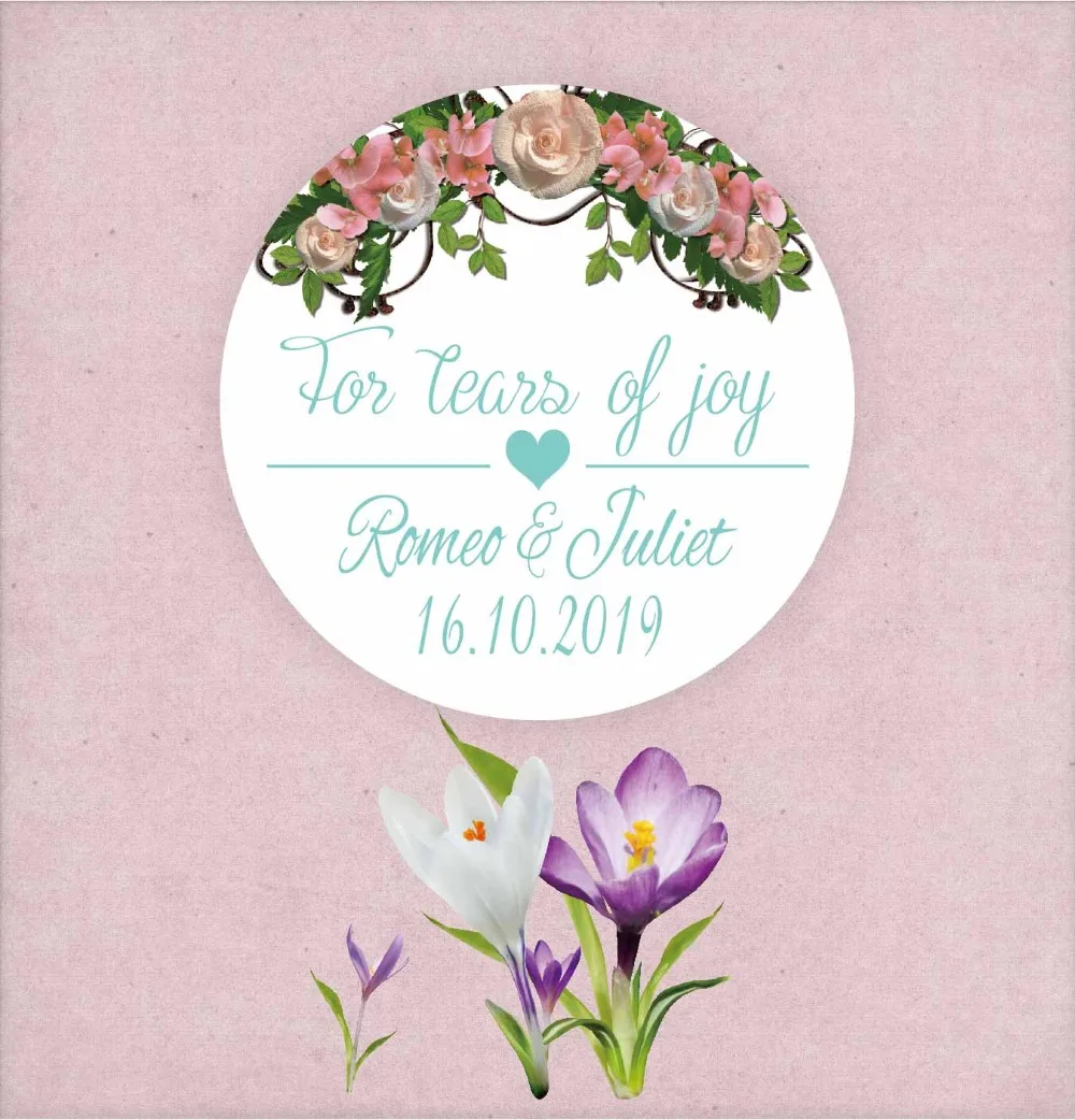 Персонализированные наклейки doux Art 100 шт. для слез joy с печатью 4 см свадьбы
