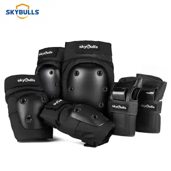 

Skybulls 6pcs/set Cycling Skating Protective Gear Pads Knee Elbow Pads Wrist Guards Outdoor Sport Safety Protector For Adults