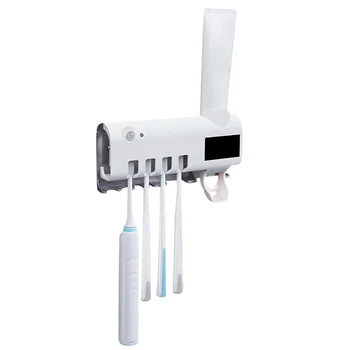 

Smart UV Toothbrush Sterilizer Solar Energy Electric Toothbrush Disinfectant Cleaning Wall Mount Toothpaste Dispenser Holder